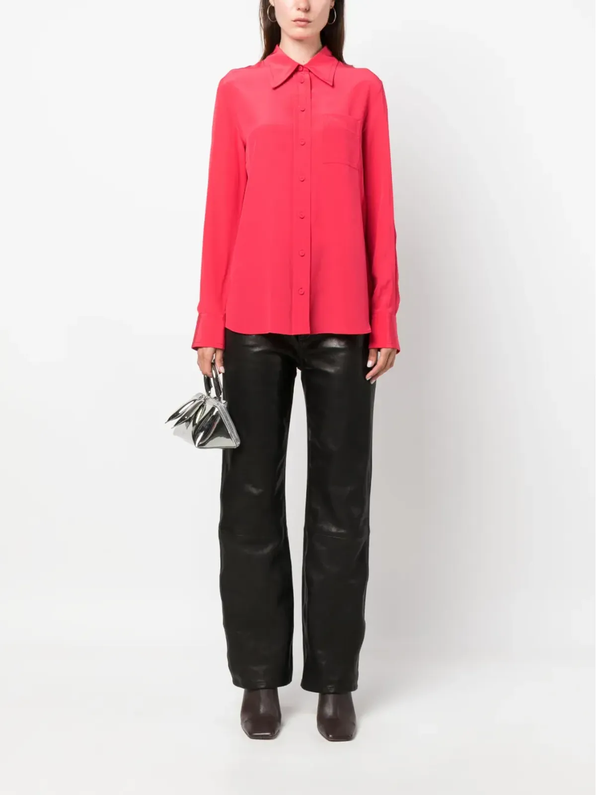 Lanvin ボタンダウン・シルクシャツ ピンク - 画像2