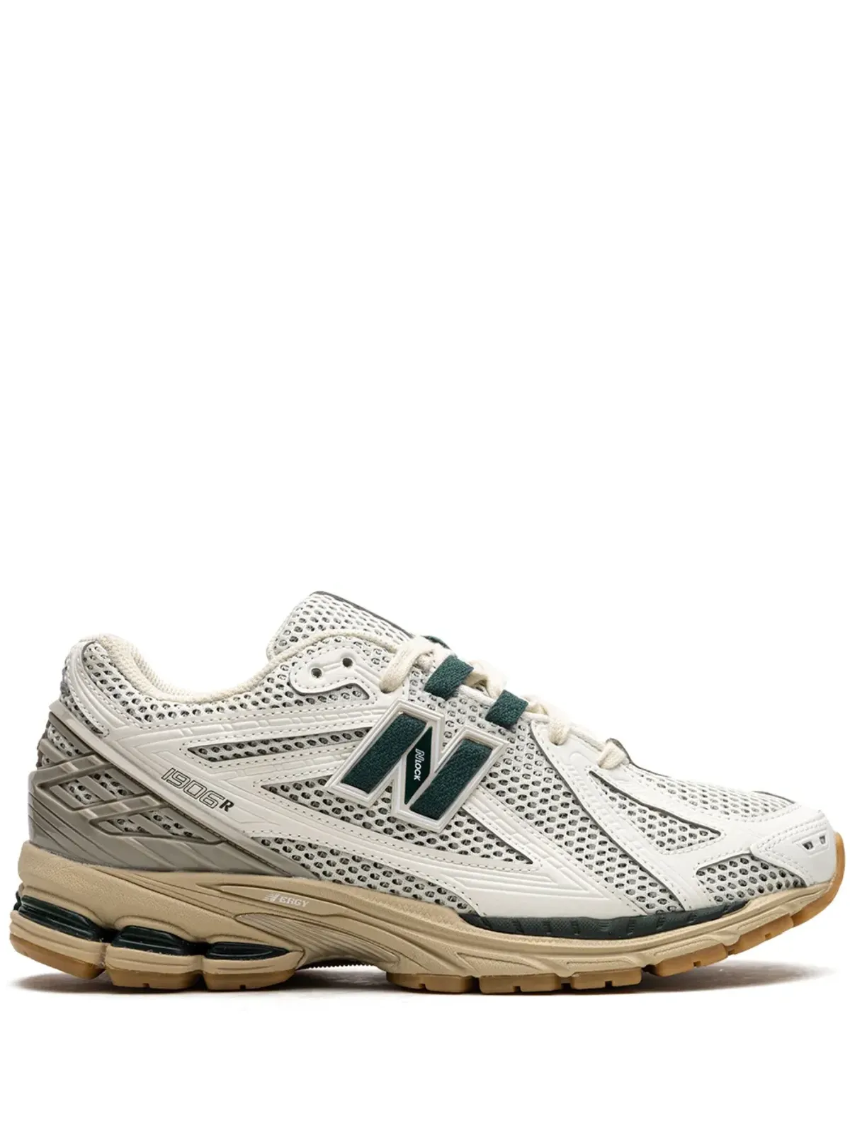 New Balance 1906R ホワイト/グリーン/クリーム スニーカー - 画像1
