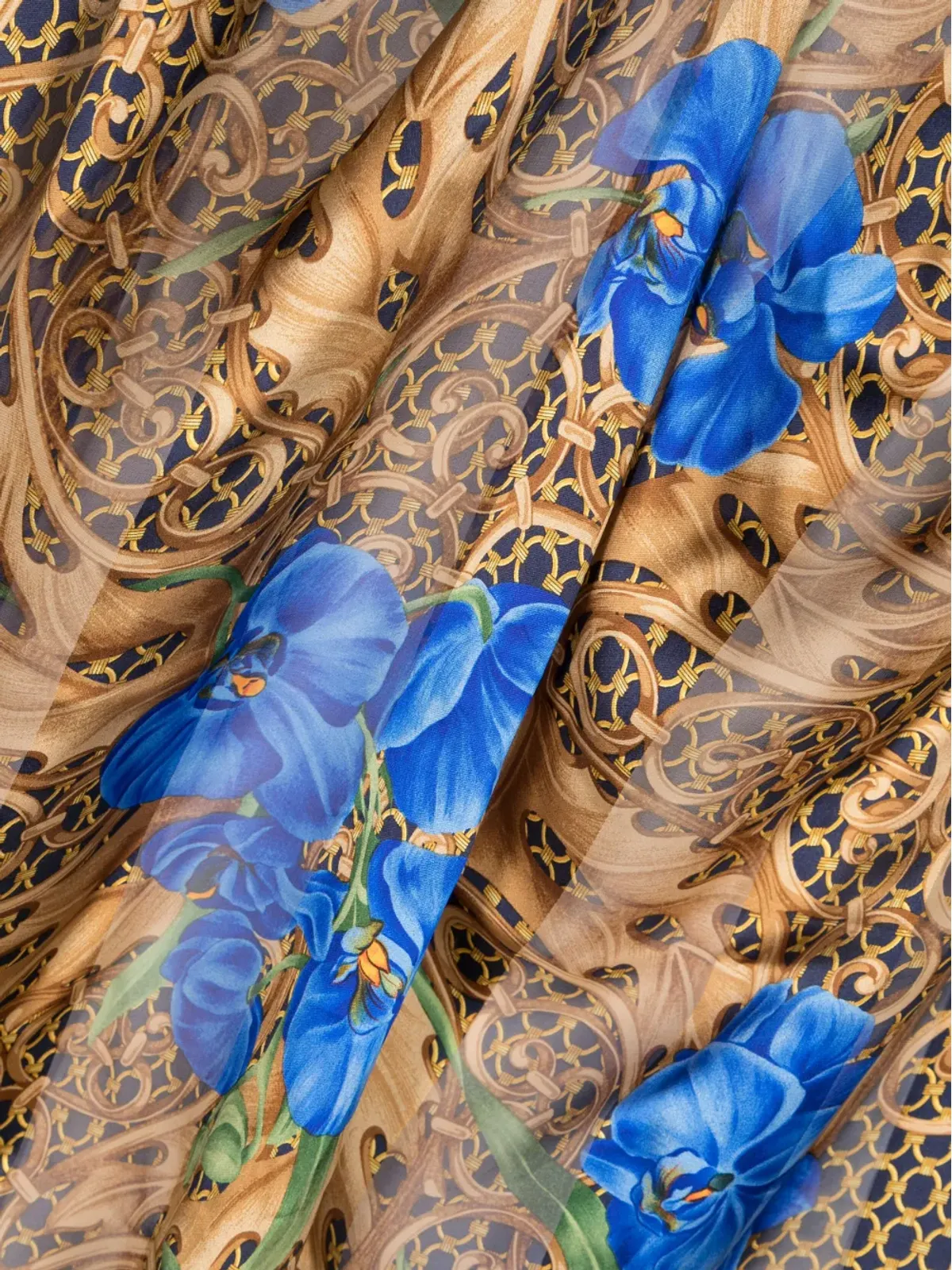 Christian Dior Pre-Owned 1990年代 花柄チェーンプリント シルクスカーフ - 画像3