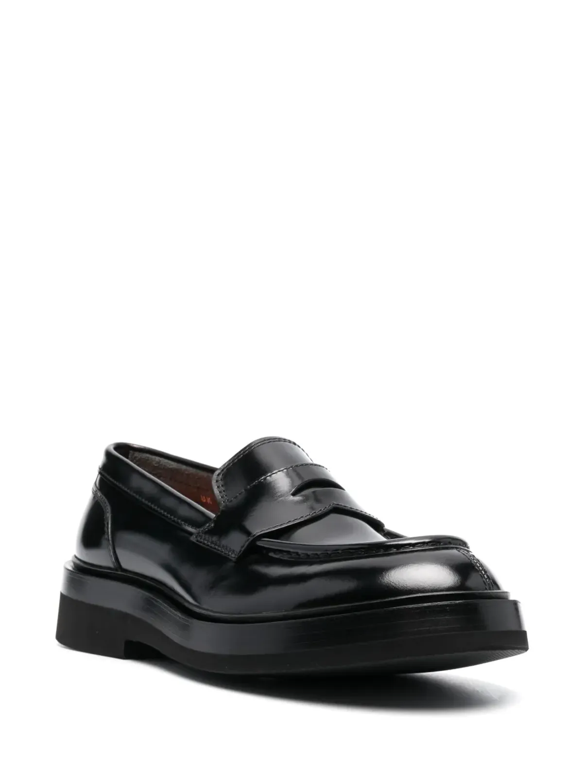 Santoni パテントフィニッシュ レザー ローファー - 画像2