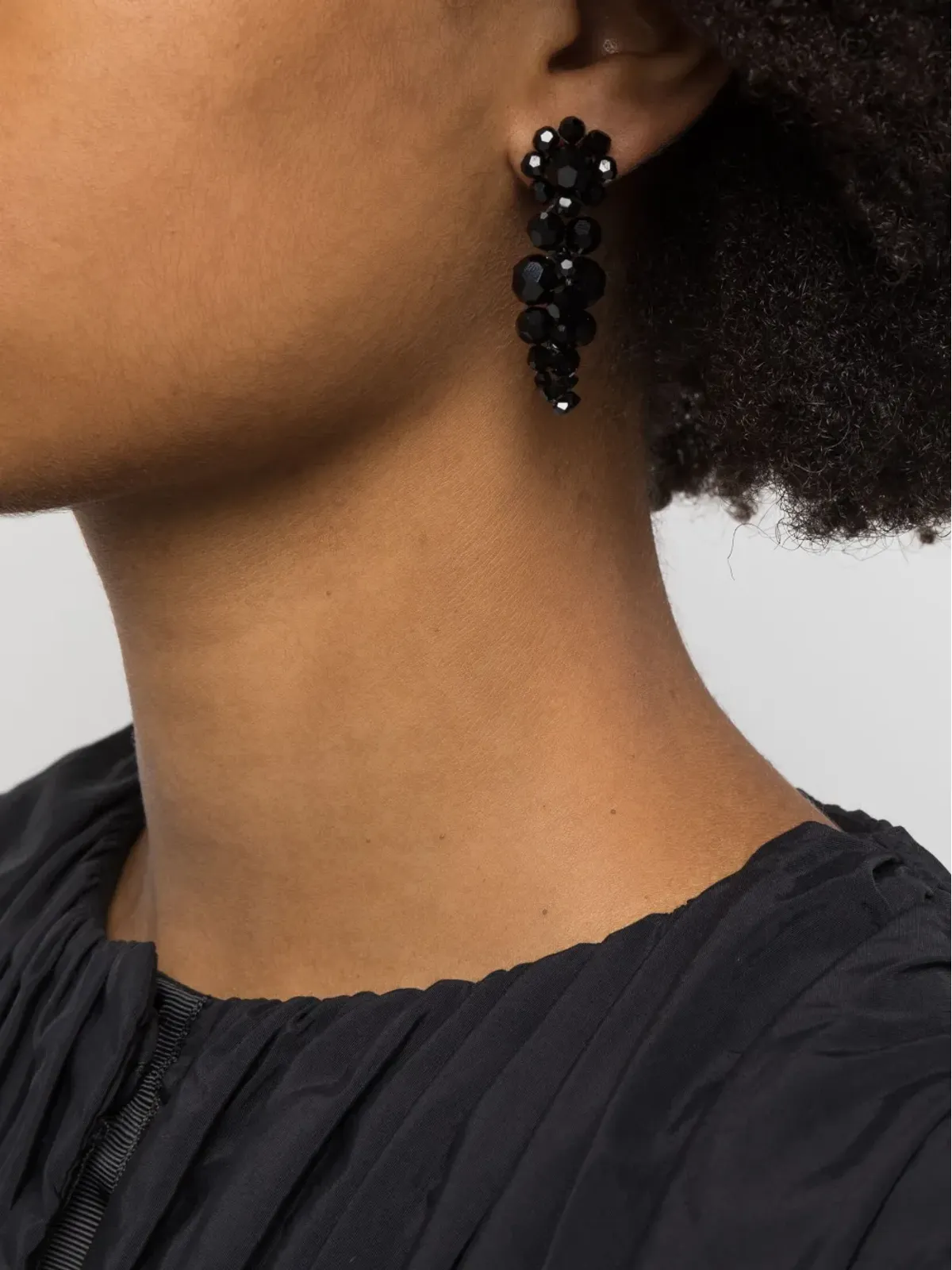 Simone Rocha ビーズ装飾ドロップイヤリング - ブラック - 画像2