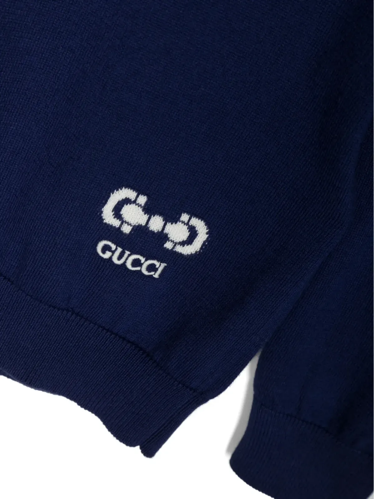 Gucci Kids ロゴプリント コットン スウェットシャツ - ブルー - 画像3