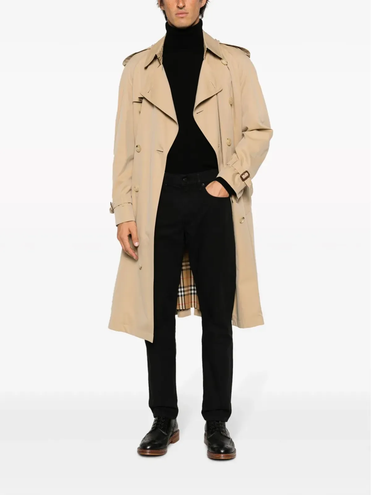 Ralph Lauren Purple Label ロゴパッチ・スリムカットジーンズ - 画像2