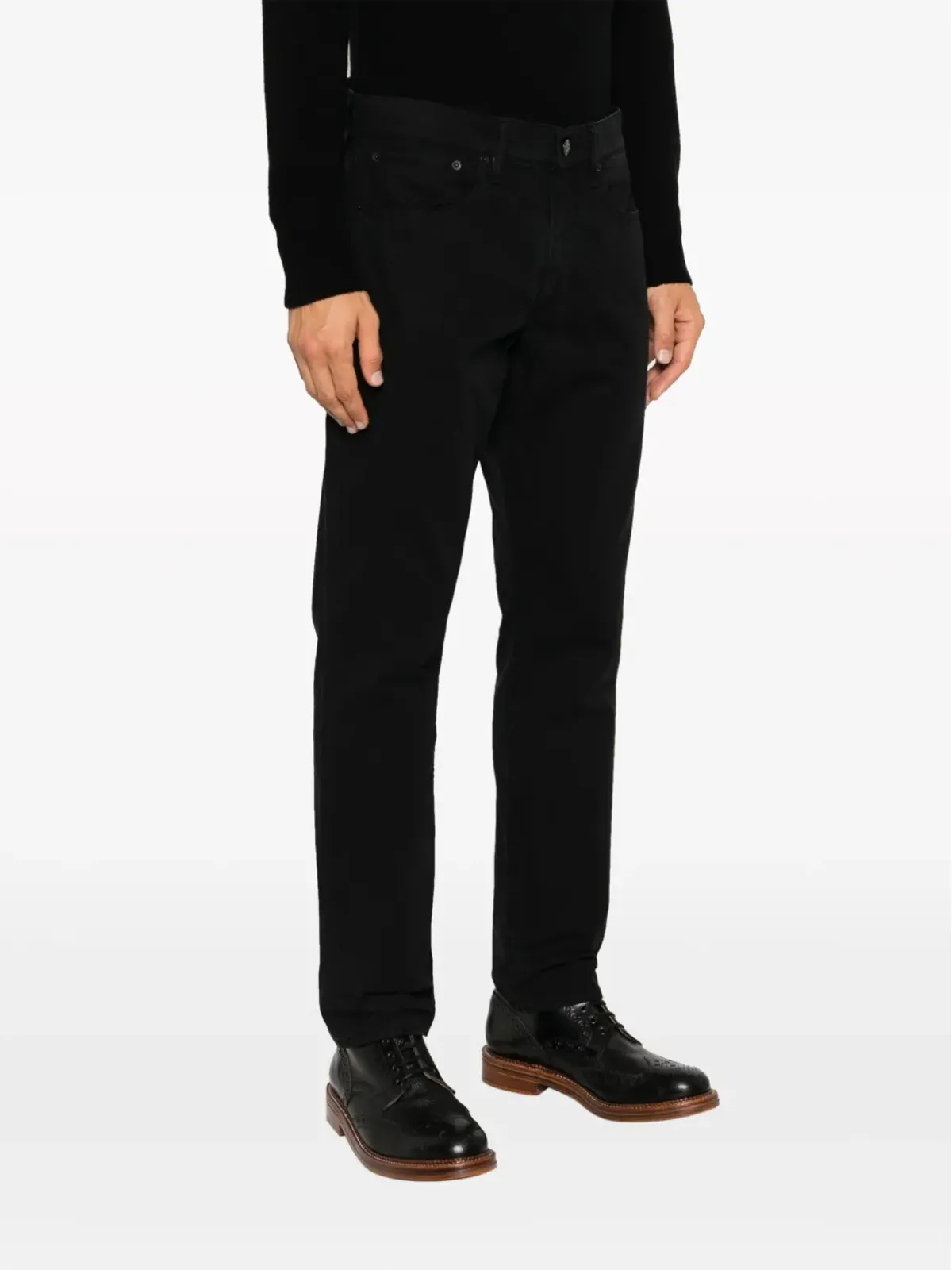 Ralph Lauren Purple Label ロゴパッチ・スリムカットジーンズ - 画像3