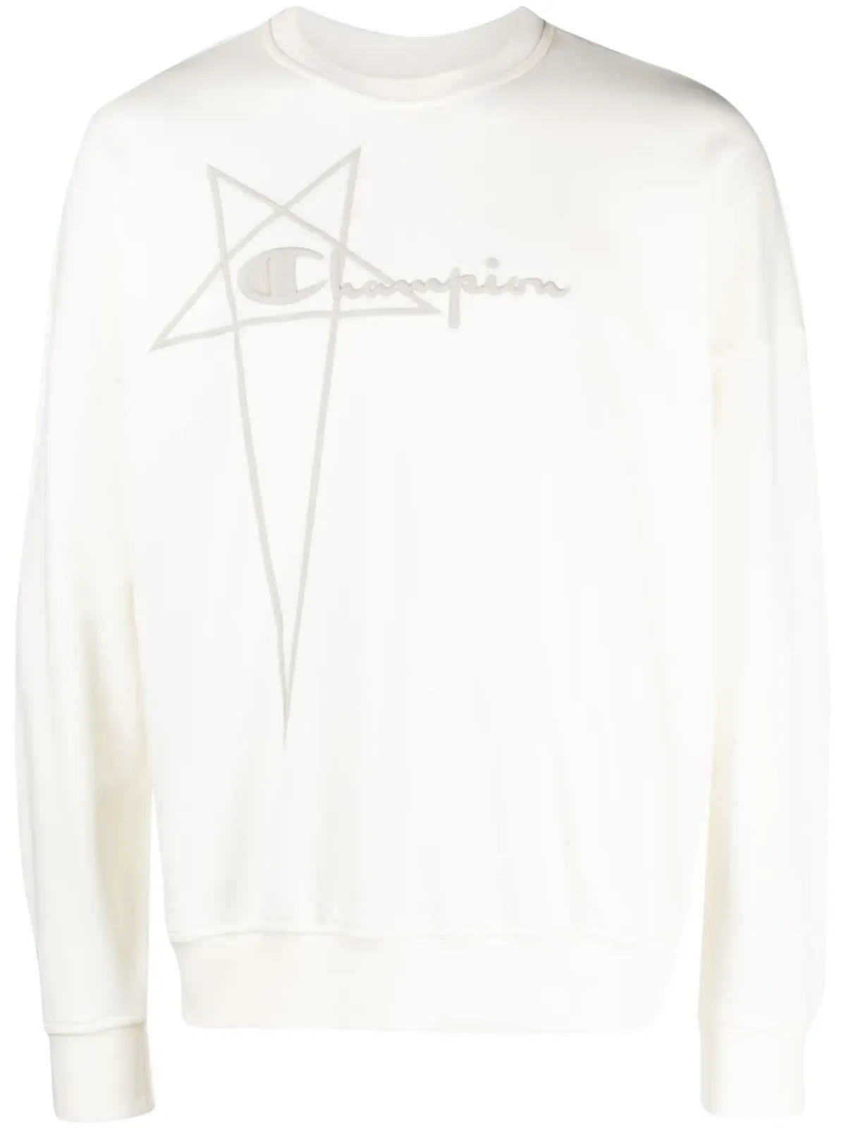 Rick Owens X Champion 刺繍ロゴ コットン スウェットシャツ - 画像1