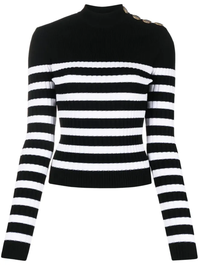 BALMAIN Balmain ストライプ ロールネック ジャンパーの商品画像