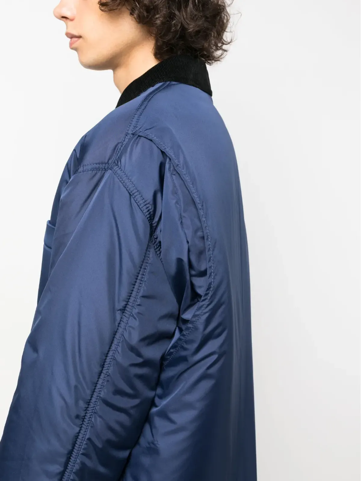 Marni ロゴパッチ ライトウェイトジャケット ブルー - 画像5