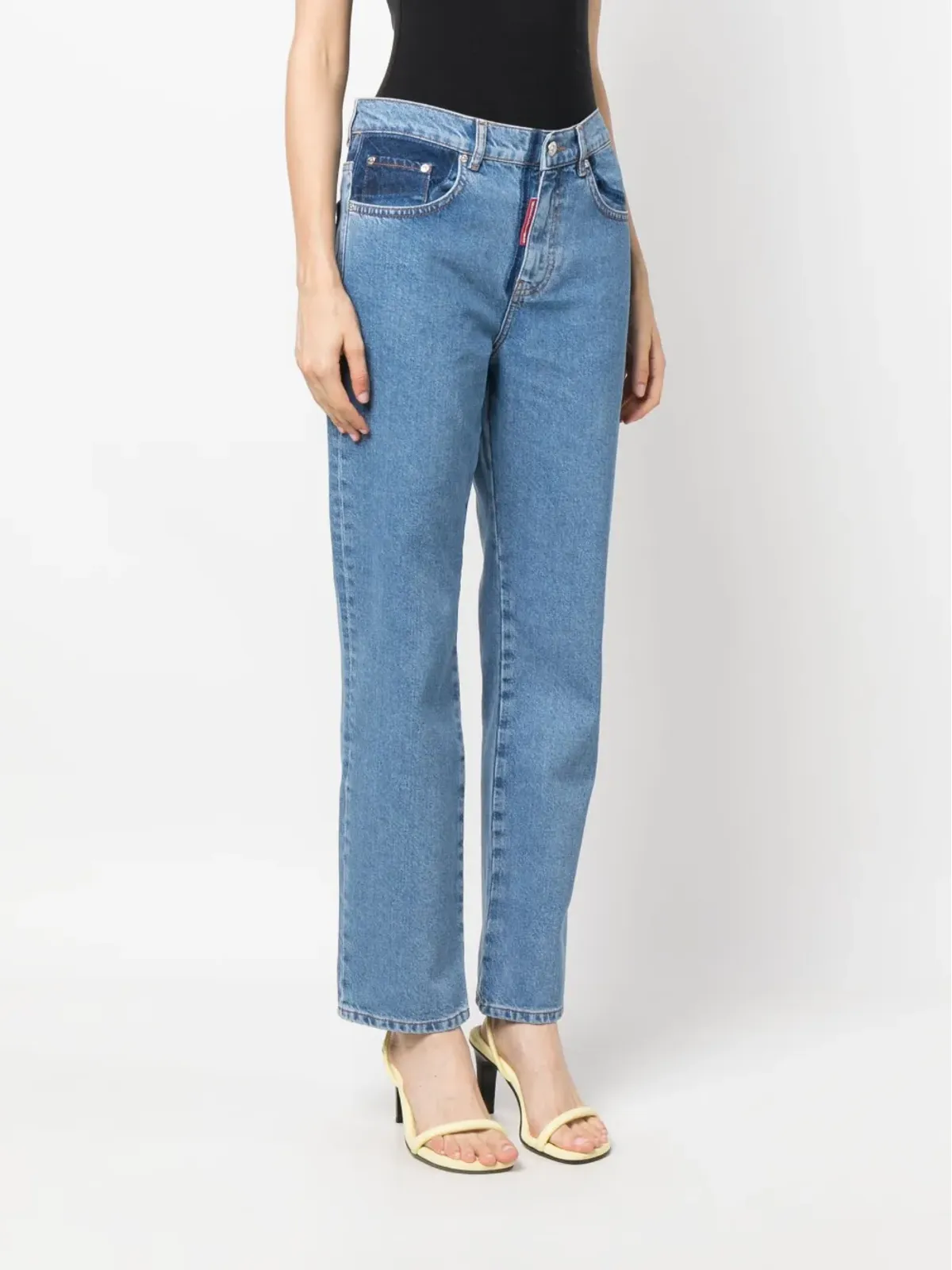 MOSCHINO JEANS ツートーンストレートジーンズ - 画像3
