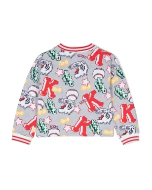 Kenzo Kids バーシティ・タイガープリント カーディガン グレー - サムネイル2