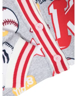 Kenzo Kids バーシティ・タイガープリント カーディガン グレー - サムネイル3