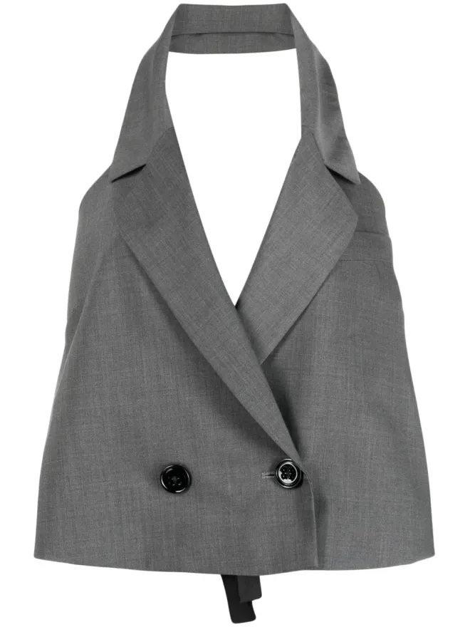 Dorothee Schumacher Dorothee Schumacher ボタンアップ ホルターネック ウェストコート グレーの商品画像