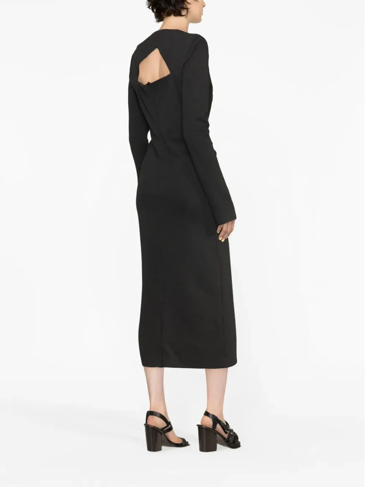 Dorothee Schumacher ギャザー入りカットアウトミディドレス - 画像3