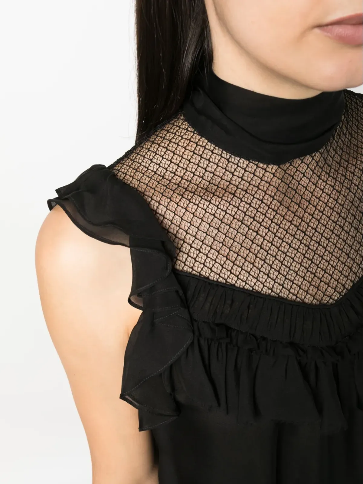 Dorothee Schumacher パネル入りノースリーブ シルクシフォン ブラウス - 画像5