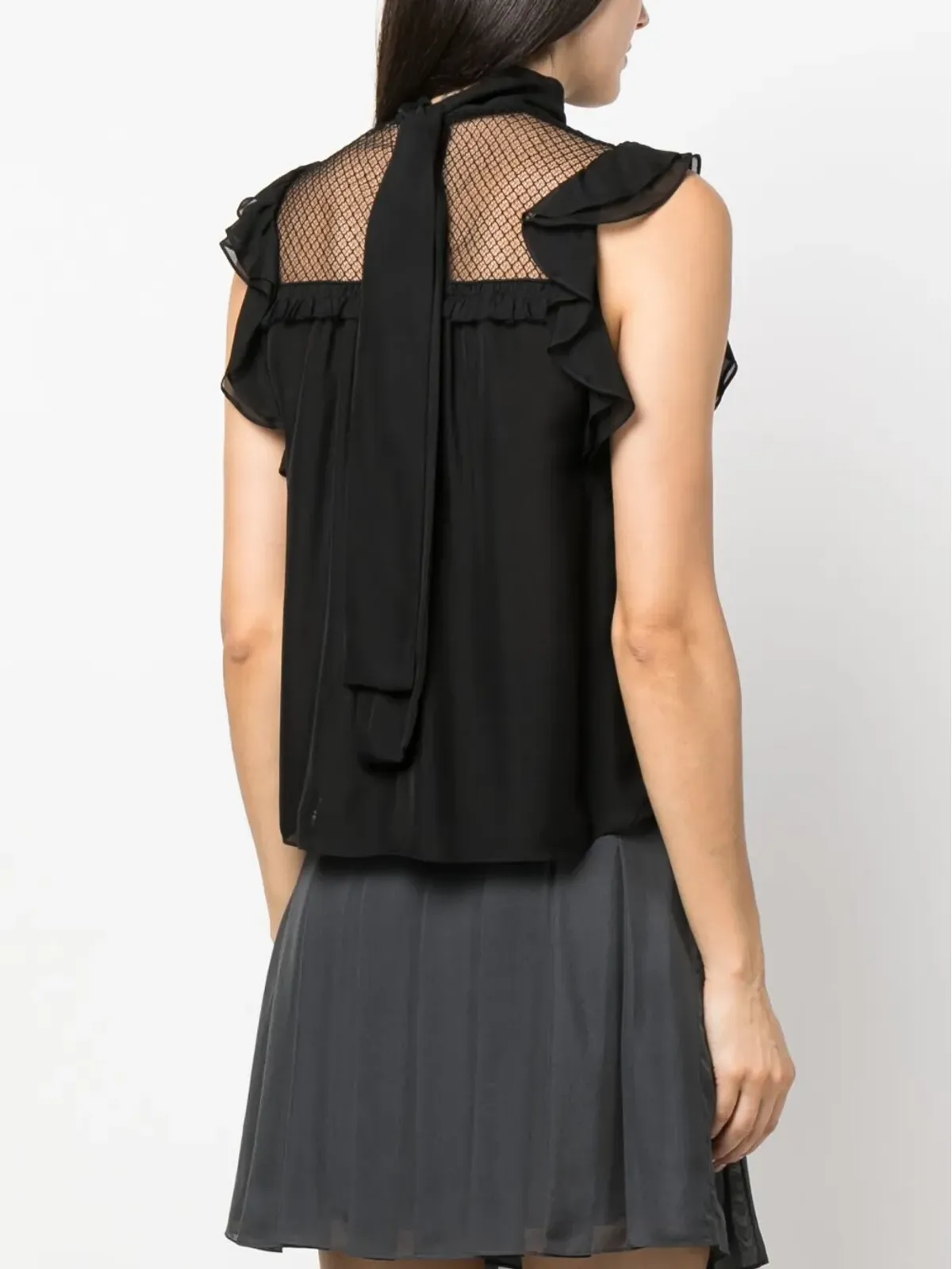 Dorothee Schumacher パネル入りノースリーブ シルクシフォン ブラウス - 画像4