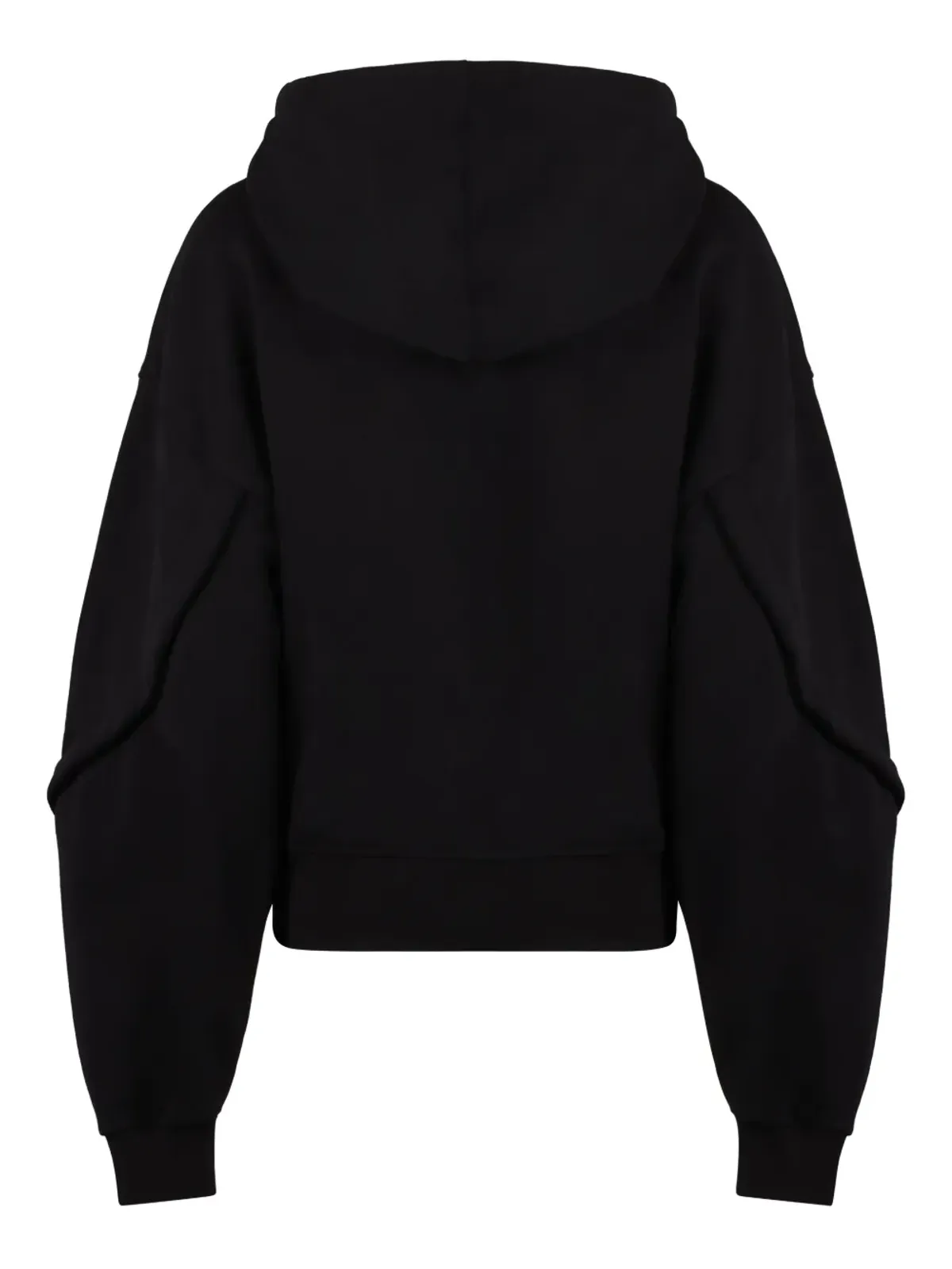 Mugler バルーンスリーブ・ドローストリングフードパーカー（ブラック） - 画像2