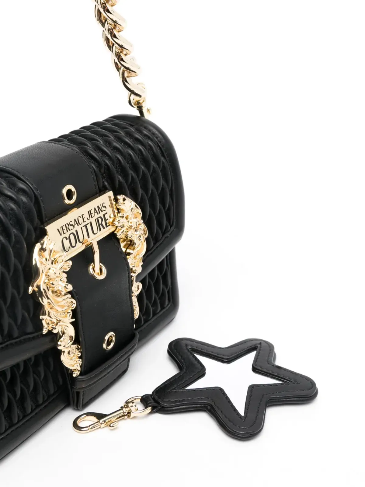 Versace Jeans Couture バロックバックル付きキルティングショルダーバッグ - 画像5