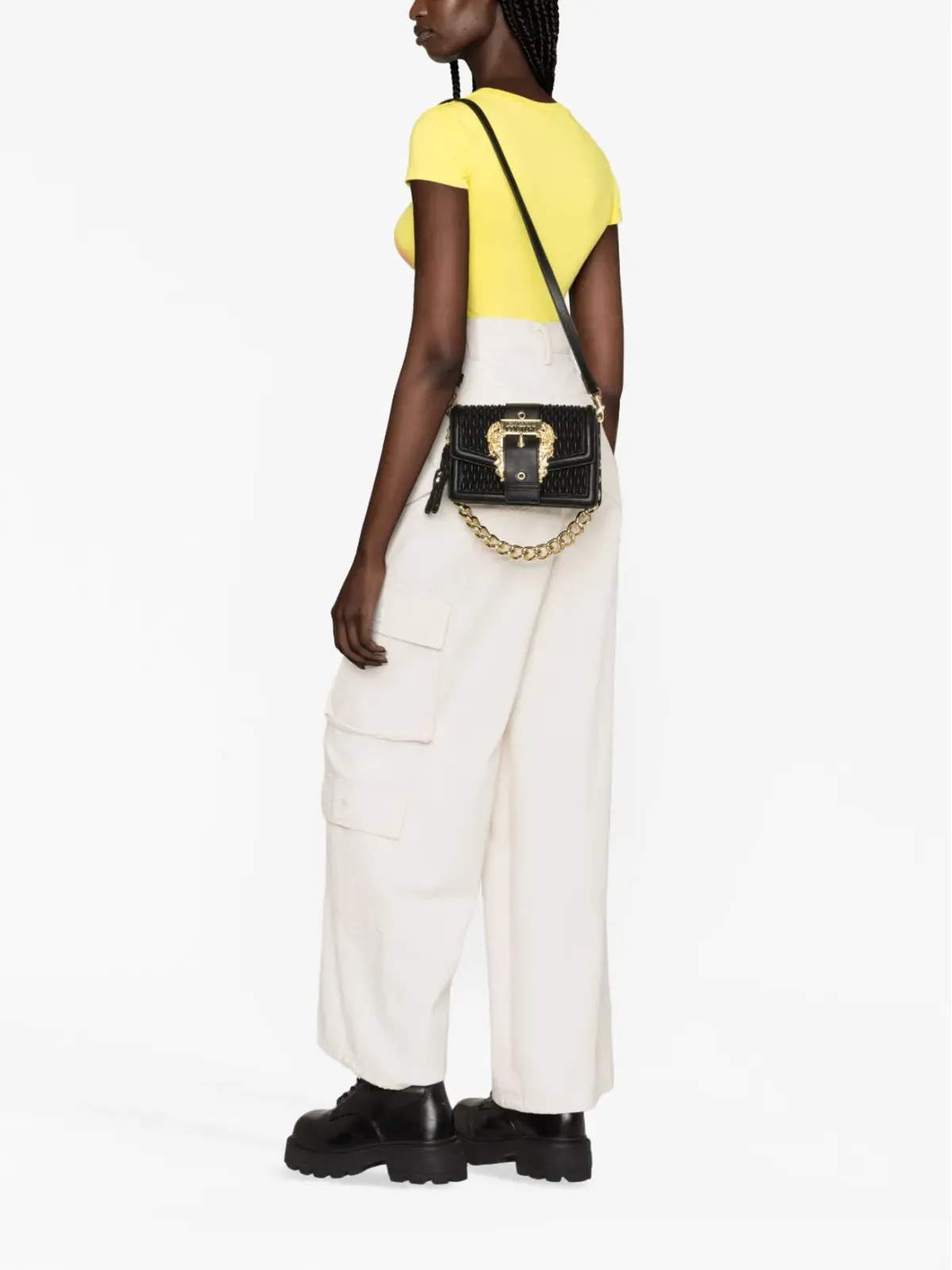 Versace Jeans Couture バロックバックル付きキルティングショルダーバッグ - 画像2