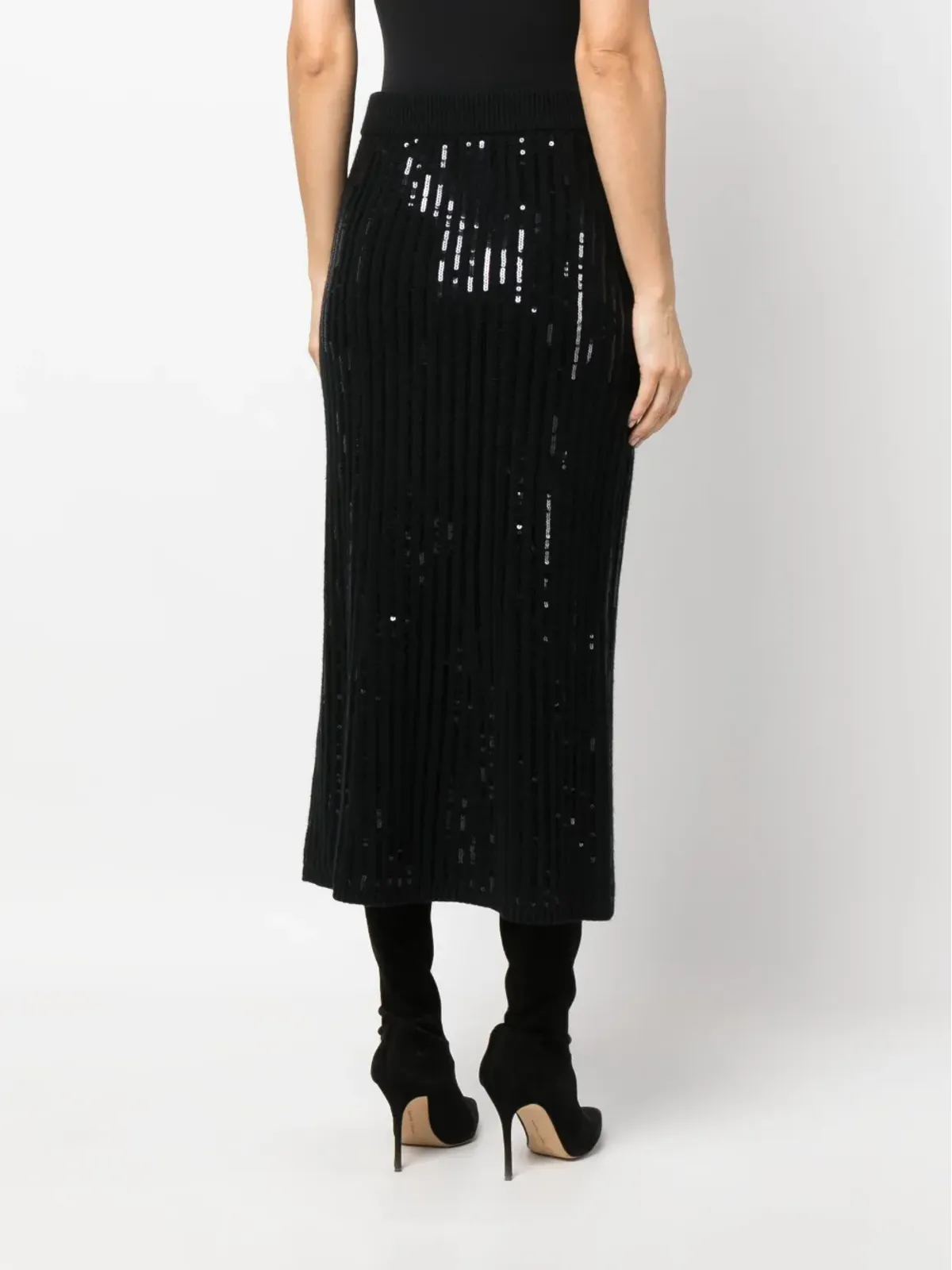 Dorothee Schumacher スパンコール装飾ハイウエストスカート - ブラック - 画像4