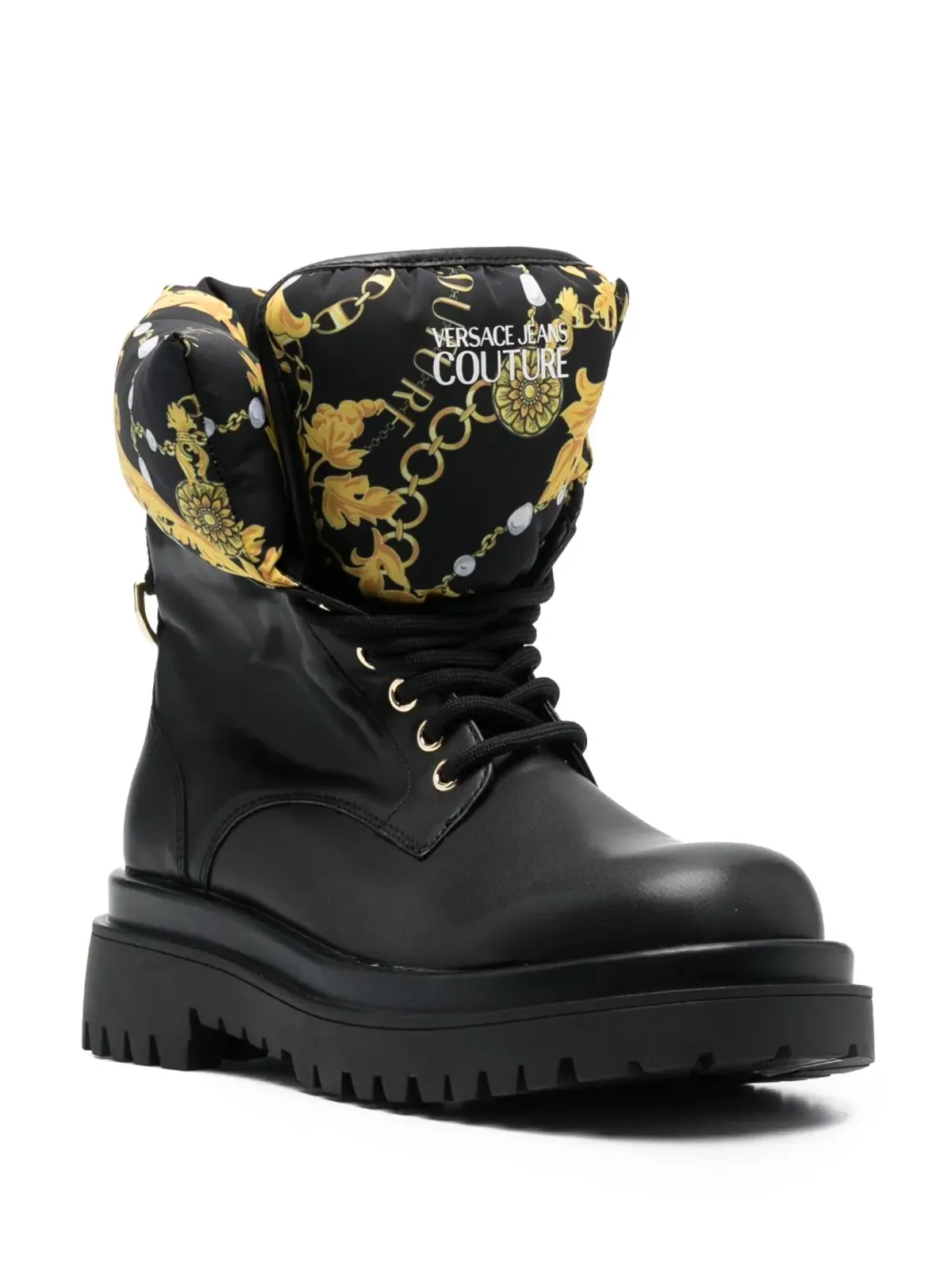 Versace Jeans Couture ロゴプリント ラウンドトゥ ブーツ - 画像2
