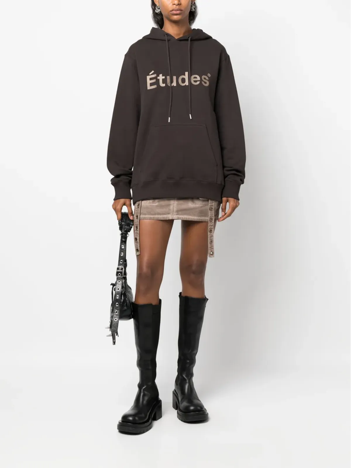 Études Studio Klein Études オーガニックコットン フーディ ブラウン - 画像3