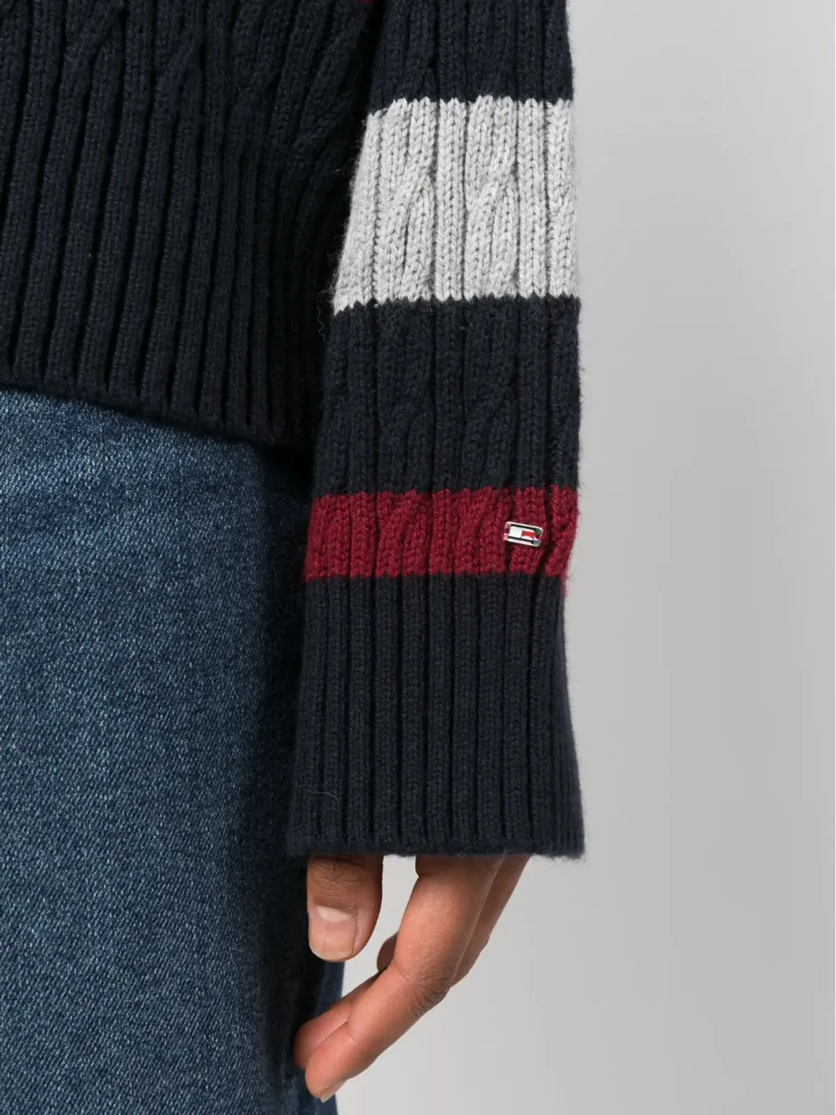 Tommy Hilfiger ストライプ柄ケーブルニットジャンパー - 画像5