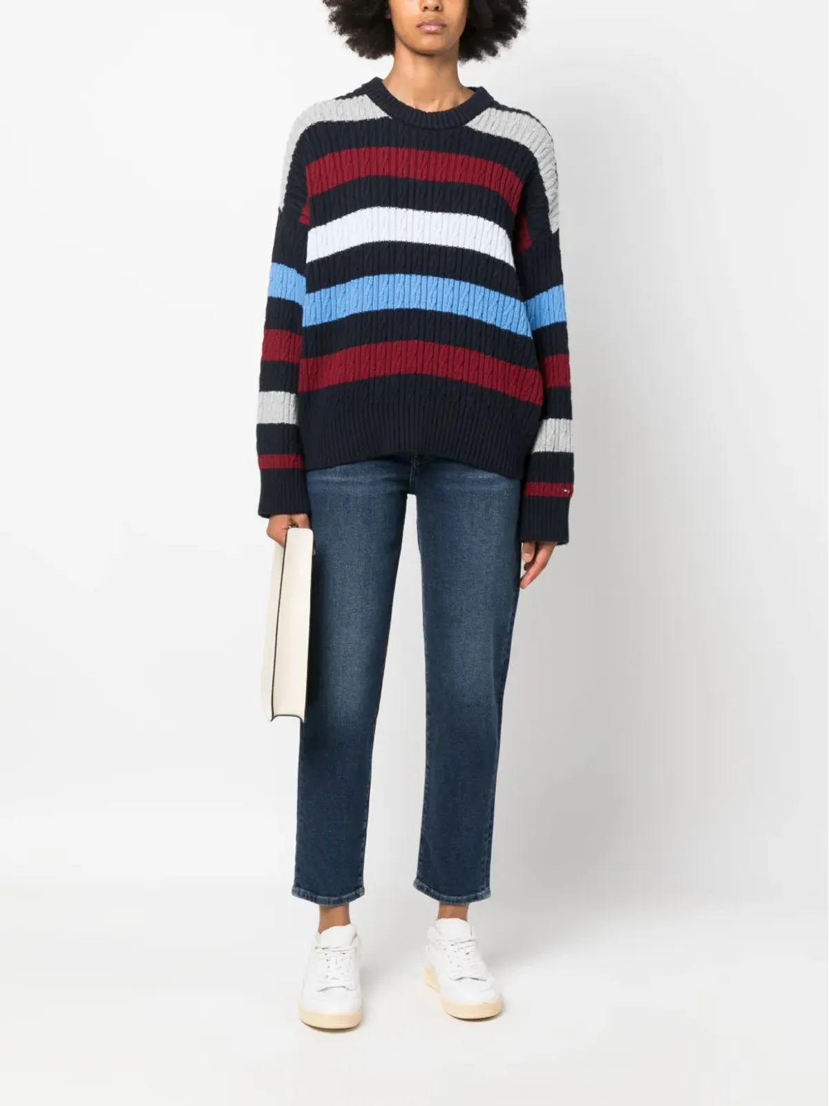 Tommy Hilfiger ストライプ柄ケーブルニットジャンパー - 画像2