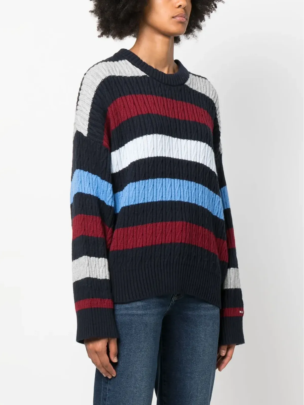 Tommy Hilfiger ストライプ柄ケーブルニットジャンパー - 画像3