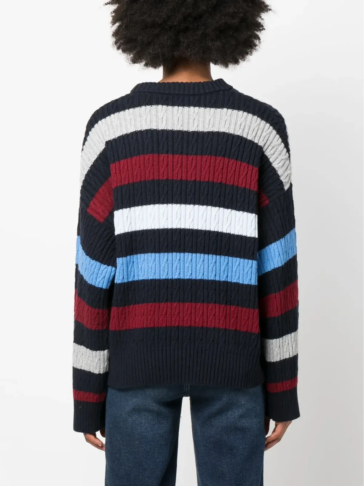 Tommy Hilfiger ストライプ柄ケーブルニットジャンパー - 画像4