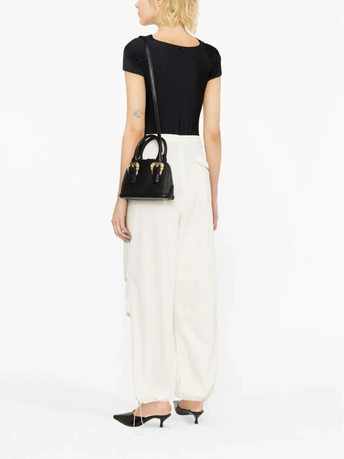 Versace Jeans Couture バロックバックル付きフェイクレザートートバッグ - 画像2