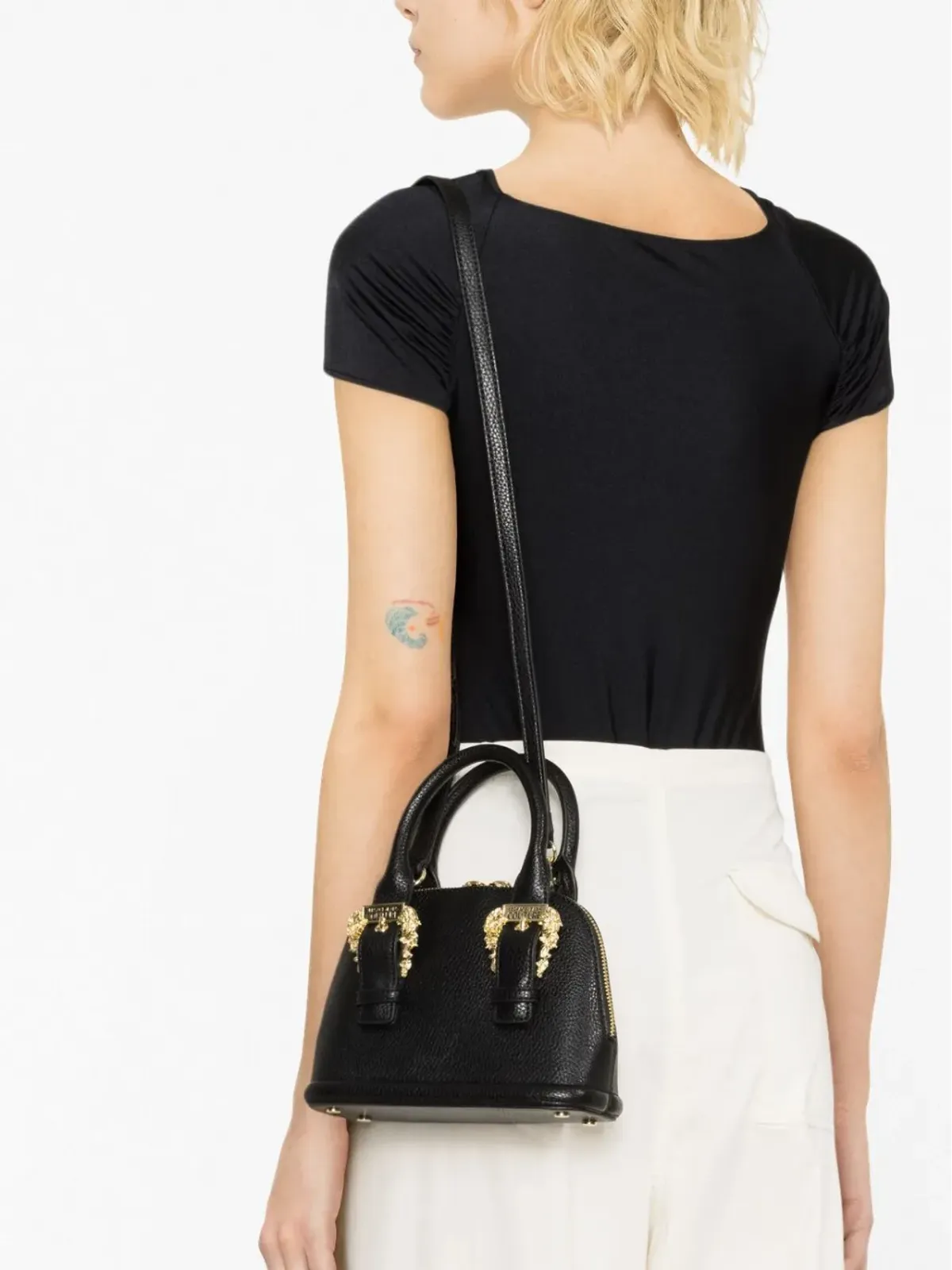 Versace Jeans Couture バロックバックル付きフェイクレザートートバッグ - 画像3