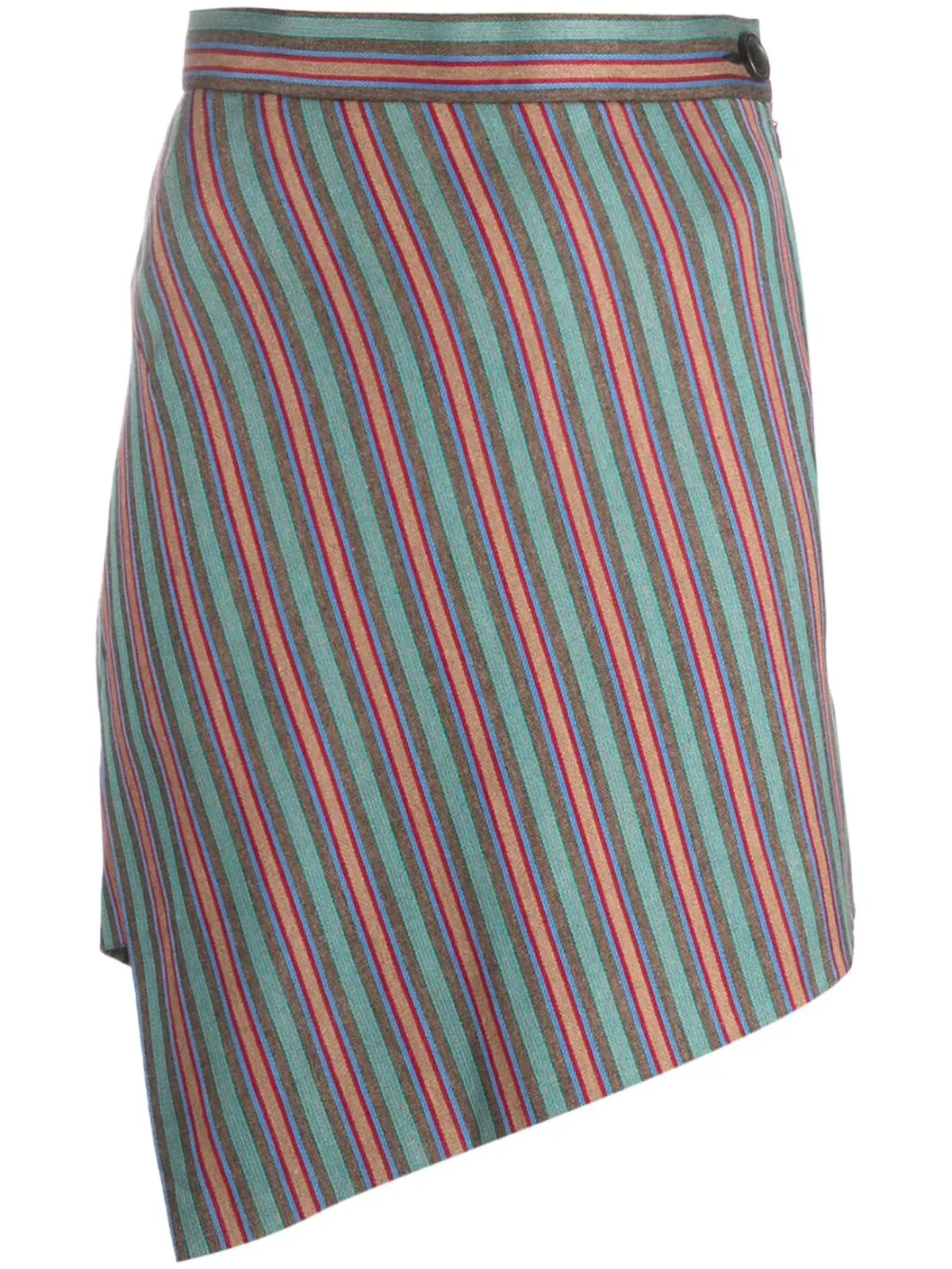 Vivienne Westwood ビンテージ 2010年 ストライプ アシンメトリック ミニスカート グリーン - 画像1