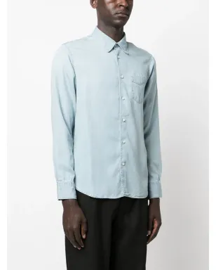 Officine Generale ボタンアップ リヨセル シャツ - サムネイル3