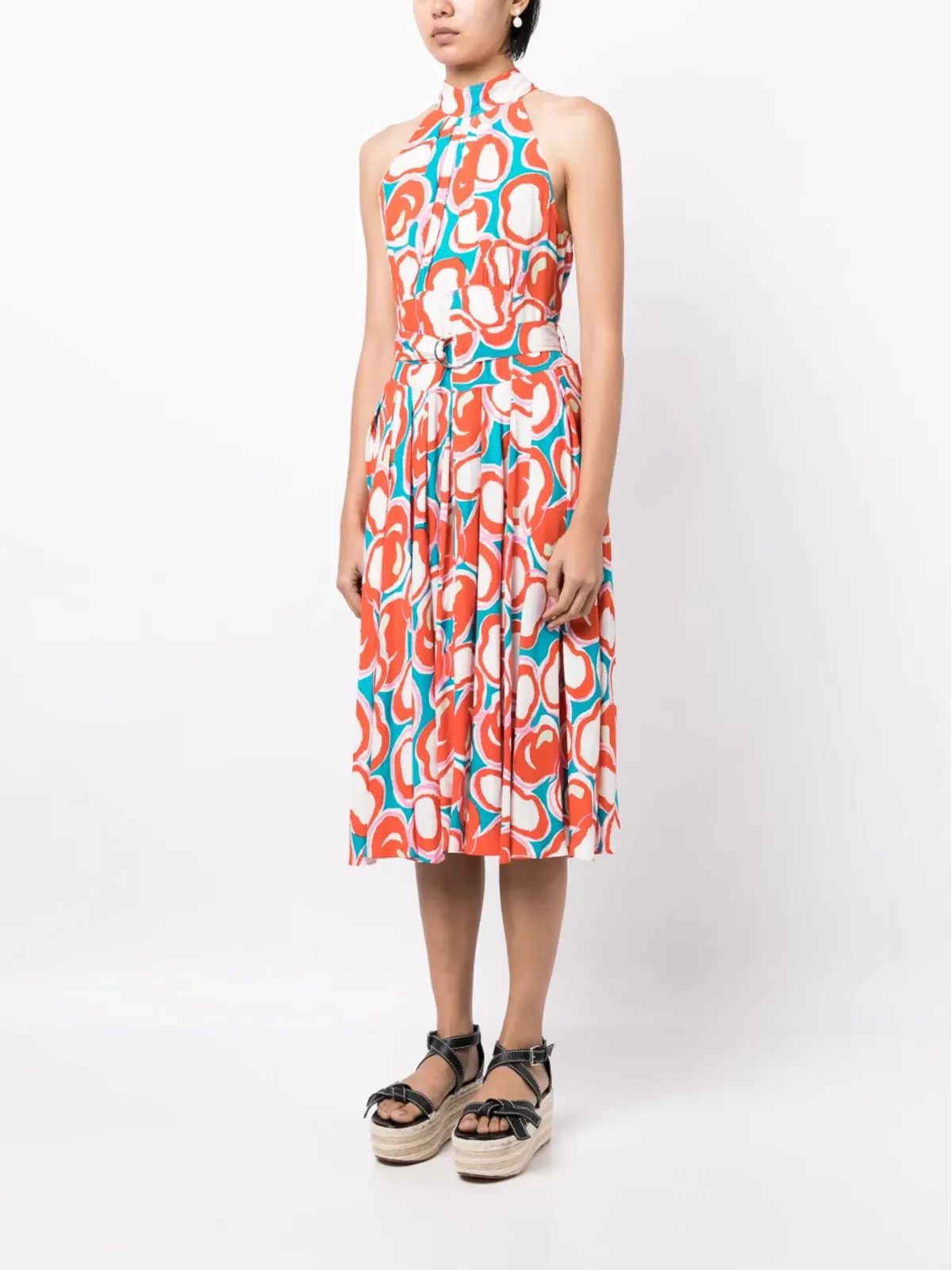 DVF Diane von Furstenberg ニコラ ホルターネック プリントドレス - 画像3