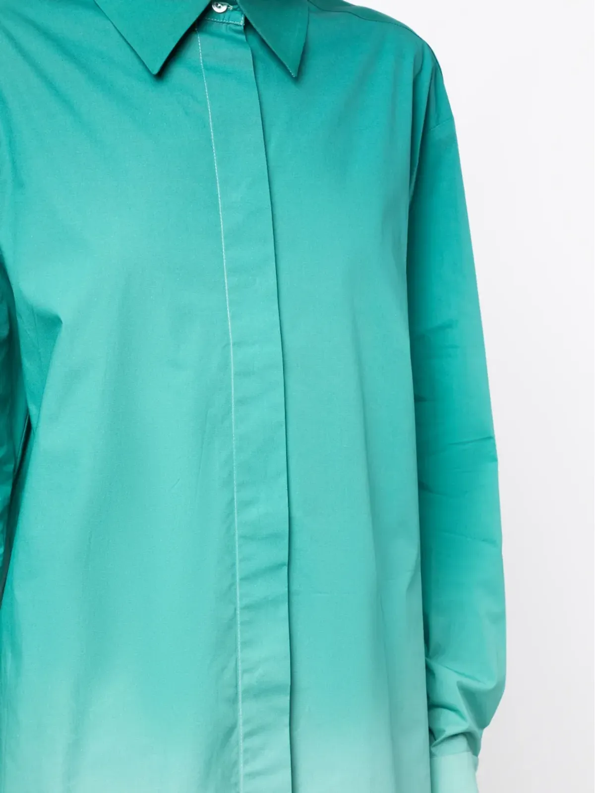 Oscar de la Renta ombré風シャツジャケット グリーン - 画像5