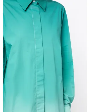 Oscar de la Renta ombré風シャツジャケット グリーン - サムネイル5