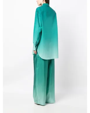 Oscar de la Renta ombré風シャツジャケット グリーン - サムネイル4
