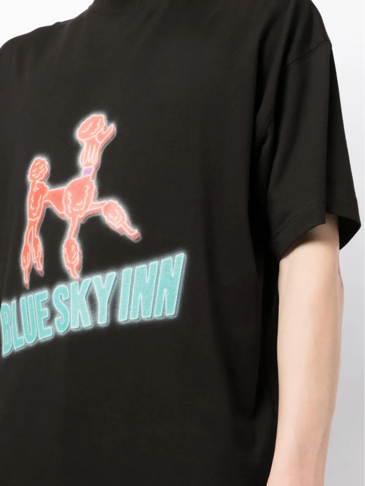 BLUE SKY INN ロゴプリント コットン Tシャツ - ブラック - 画像5
