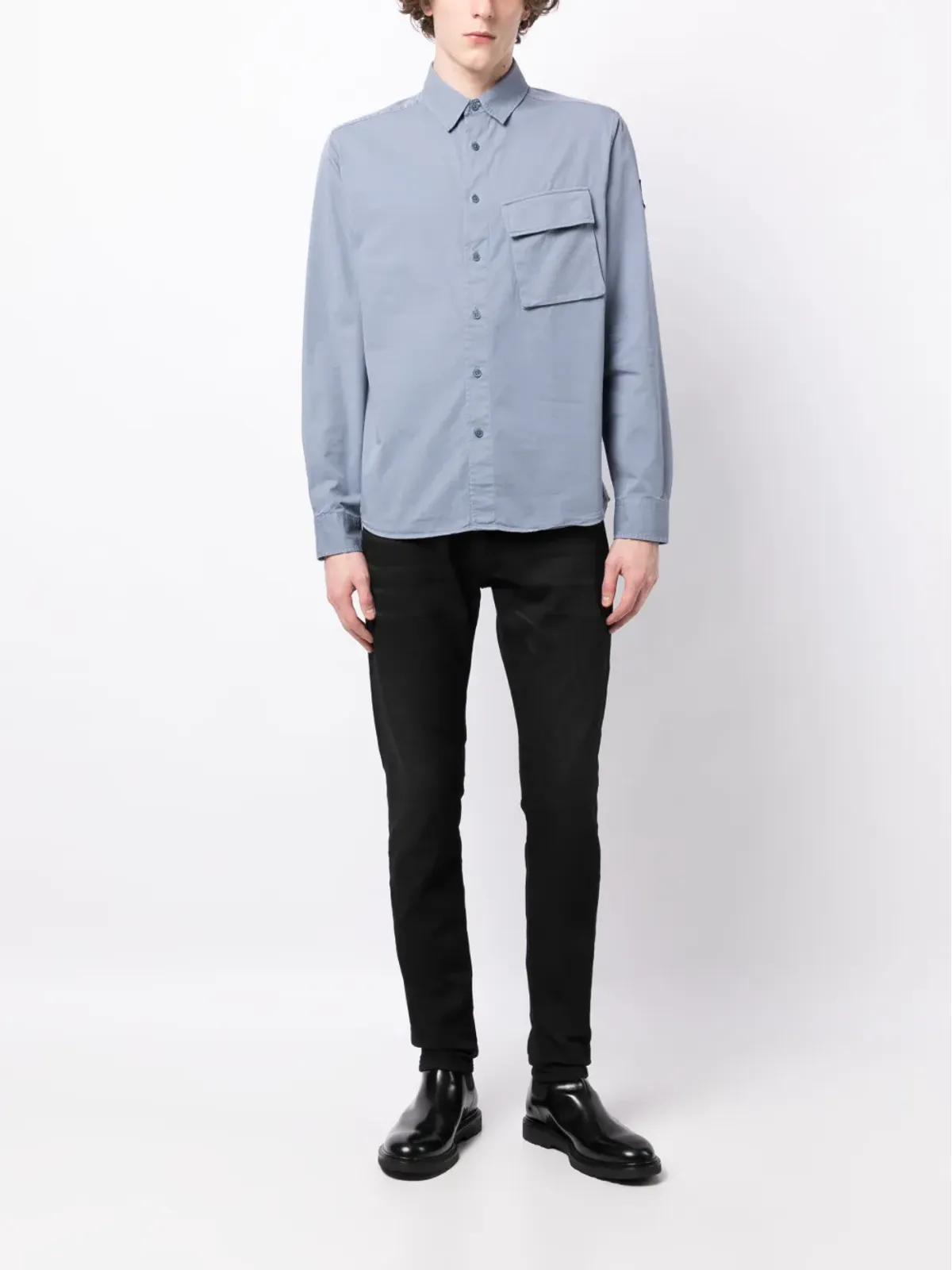 Belstaff ロゴパッチ付きボタンアップコットンシャツ - 画像2
