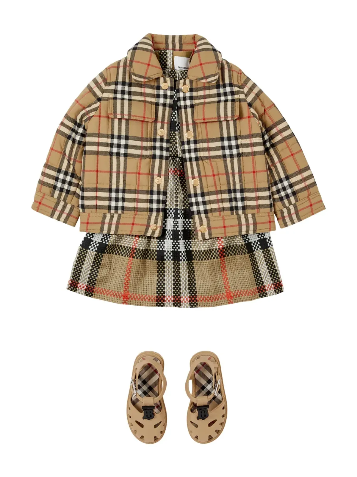 Burberry Kids ヴィンテージチェック柄キルティングジャケット - 画像3
