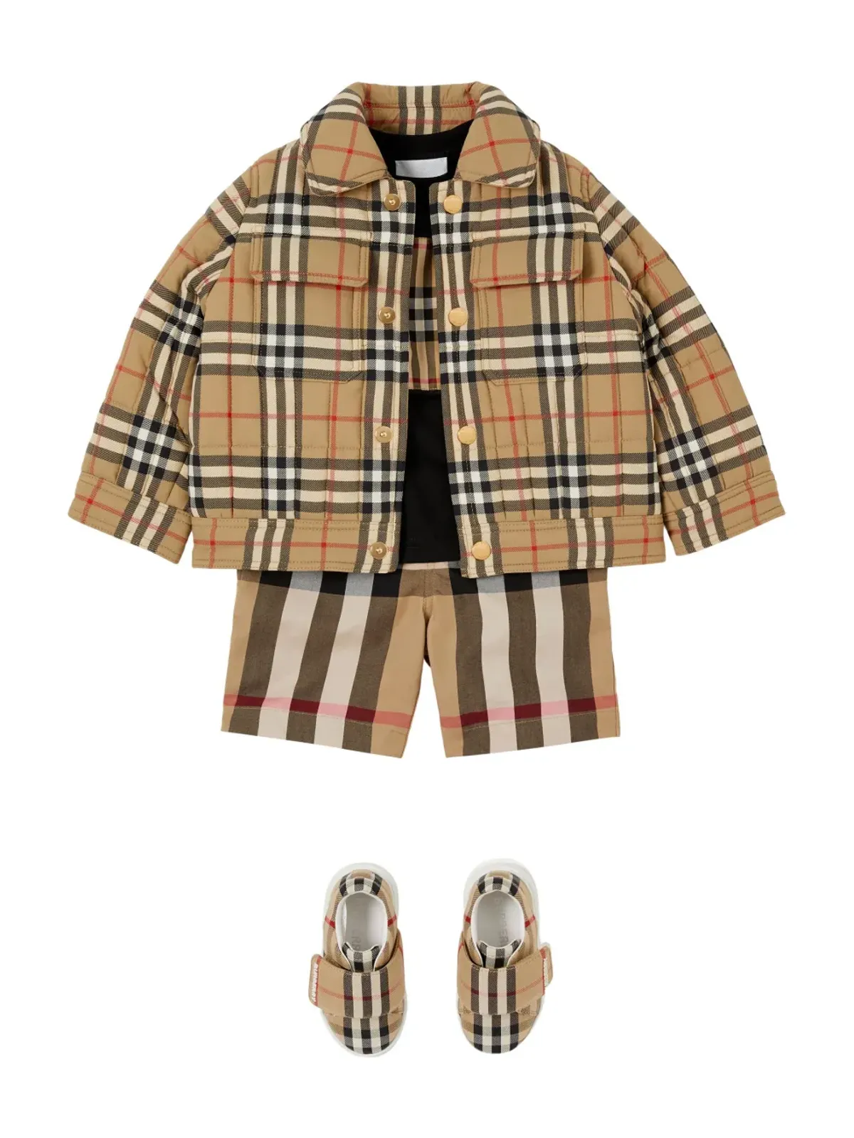Burberry Kids ヴィンテージチェック柄キルティングジャケット - 画像4