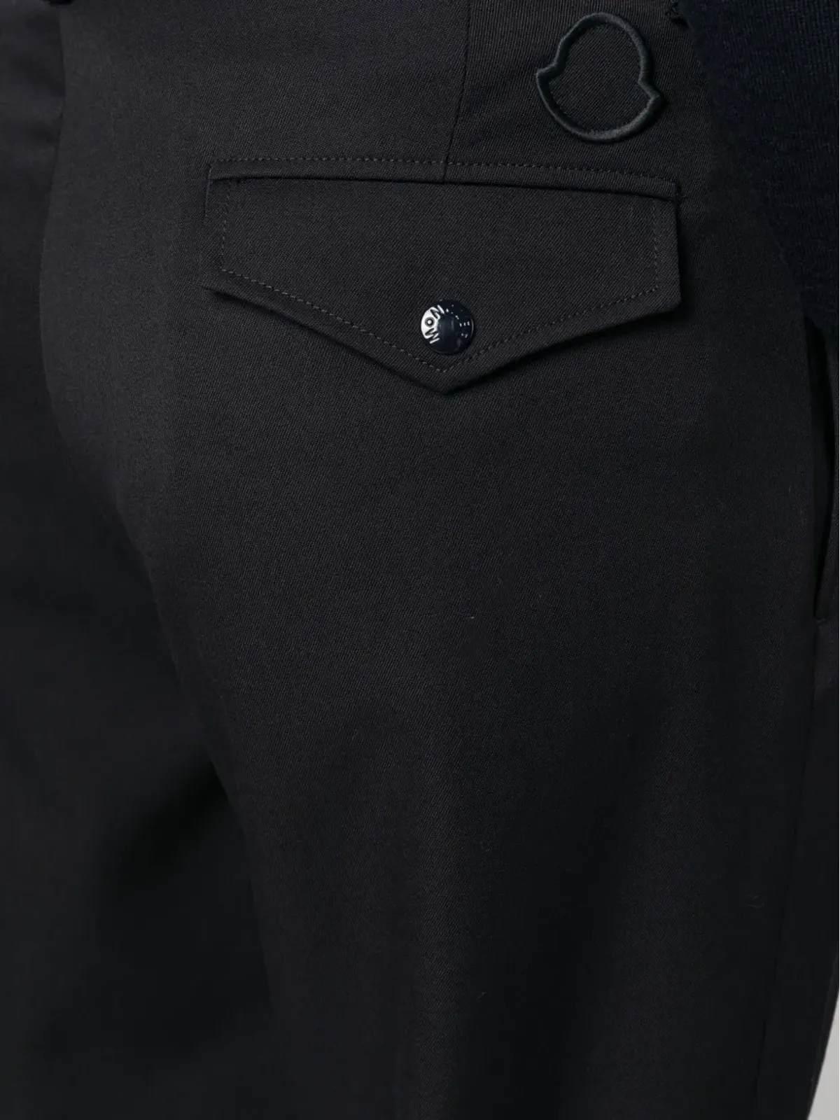Moncler ストレートレッグ ヴァージンウール トラウザー ブルー - 画像5