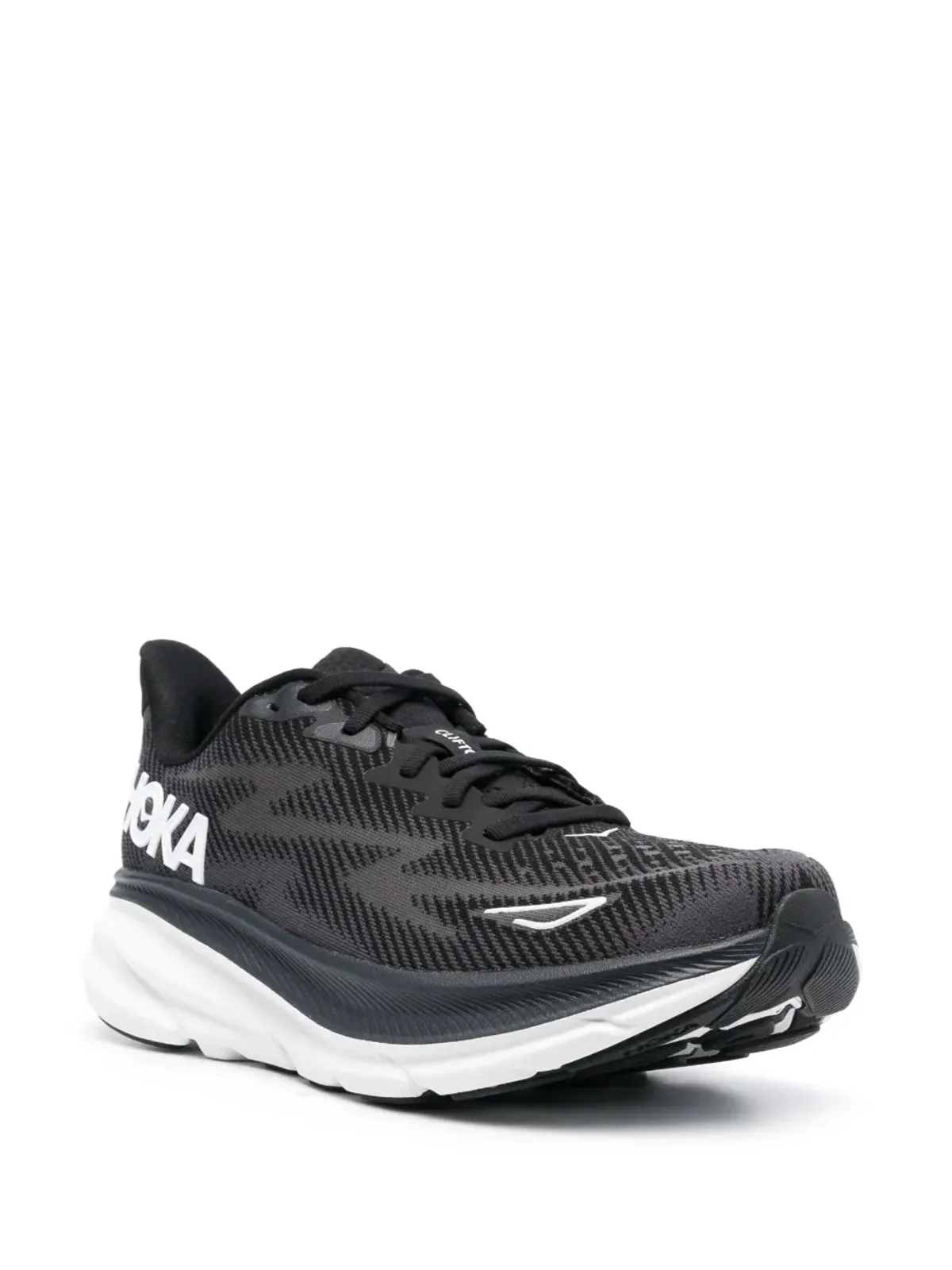 HOKA Clifton 9 レースアップスニーカー ブラック - 画像2