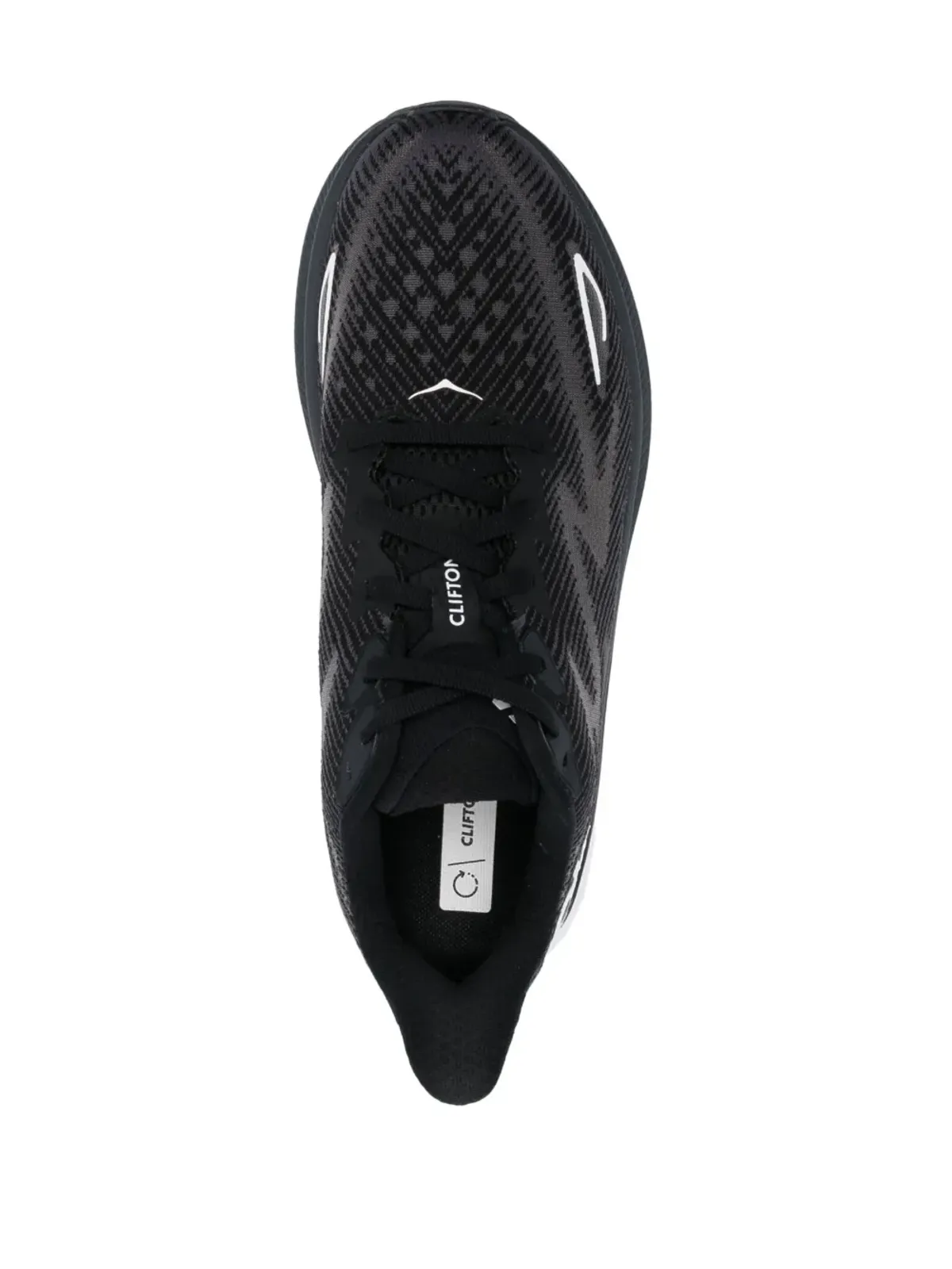 HOKA Clifton 9 レースアップスニーカー ブラック - 画像4
