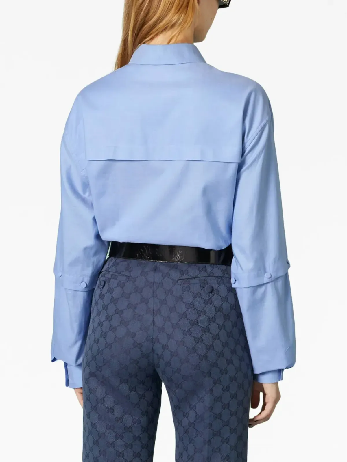 Gucci ロゴパッチ付き取り外し可能袖シャツ - 画像4