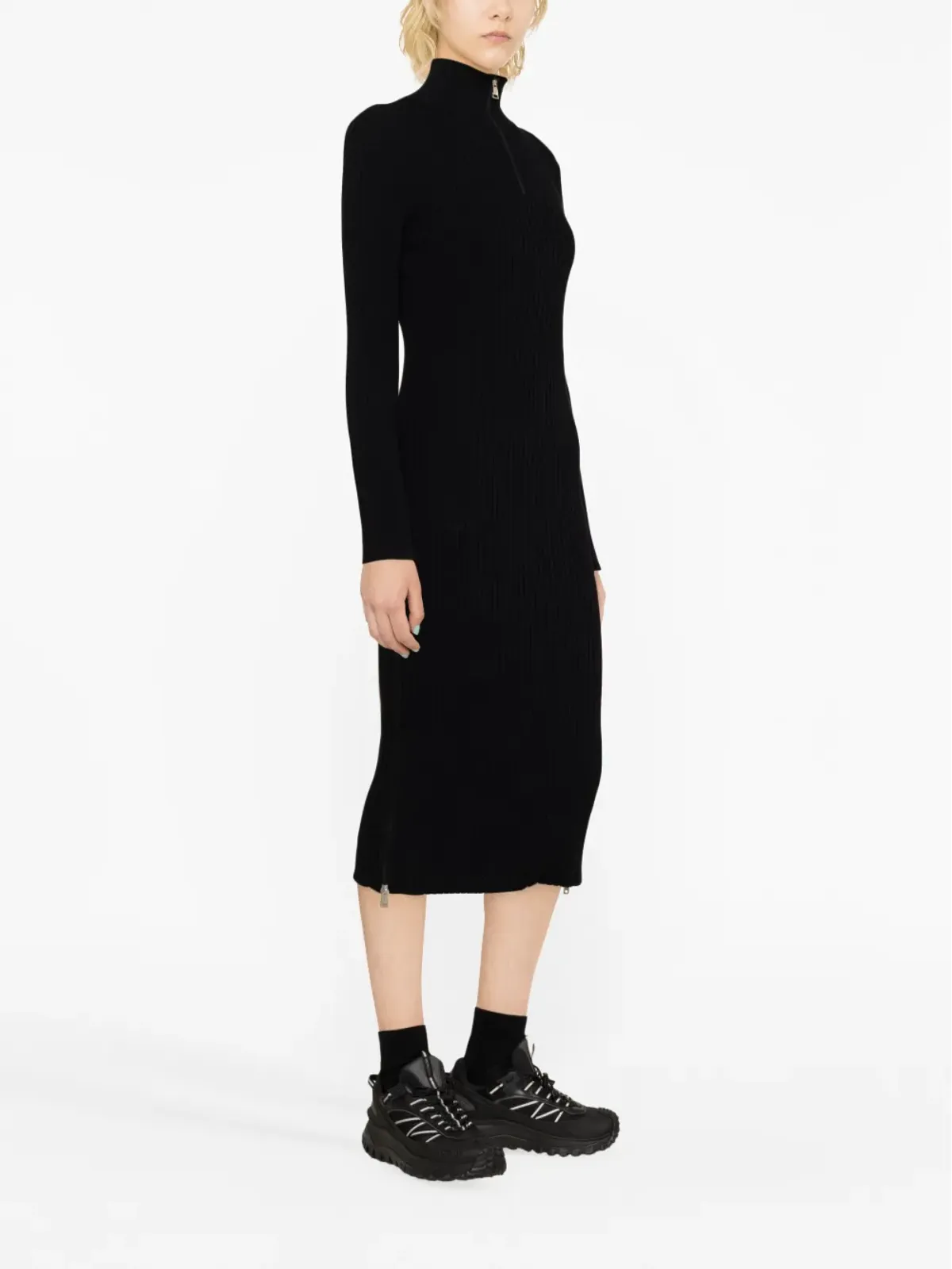Moncler ジップアップ クレープ ミディドレス - 画像4