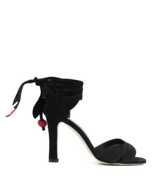 Manolo Blahnik Ossie オープントゥスエードサンダル - ブラック - サムネイル1