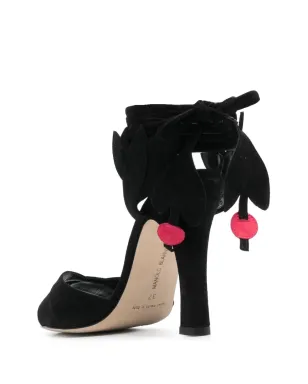 Manolo Blahnik Ossie オープントゥスエードサンダル - ブラック - サムネイル3