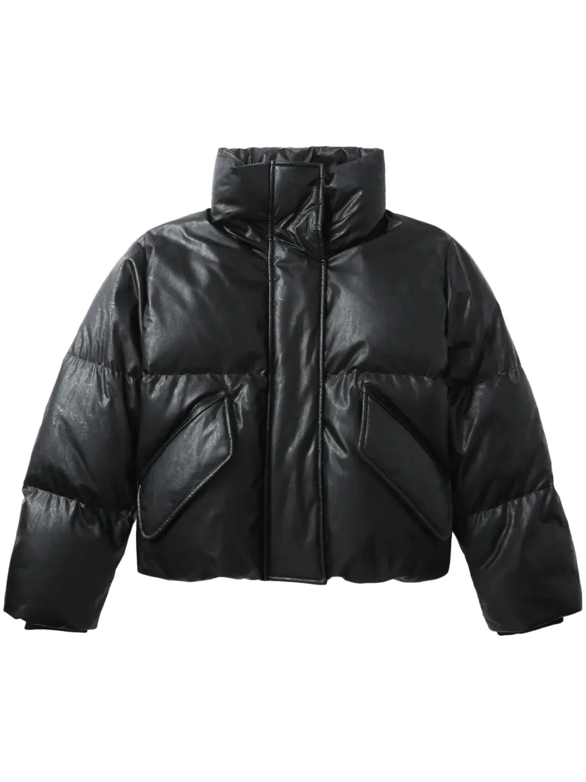 MM6 Maison Margiela numbers-motif padded jacket - Black - 画像1
