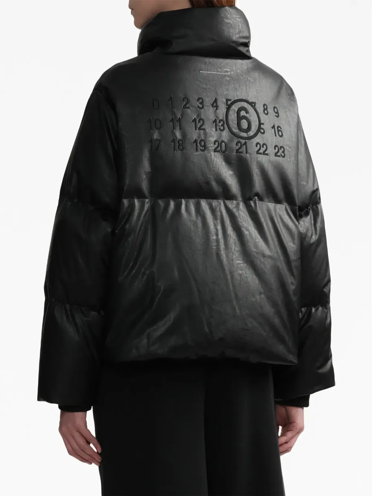 MM6 Maison Margiela numbers-motif padded jacket - Black - 画像4