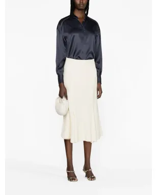 Brunello Cucinelli モニリ ビーズ装飾 シルクシャツ - ブルー - サムネイル2